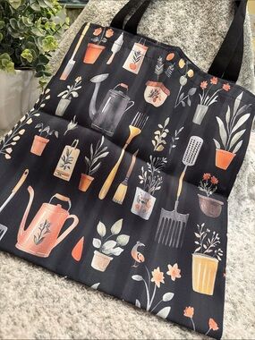 Garden Tools & Plants Pots Black Tote Bag NWT Cotton 13.5”x15”